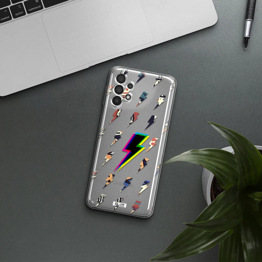 Thunder Glitch Samsung A32 Clear TPU Case