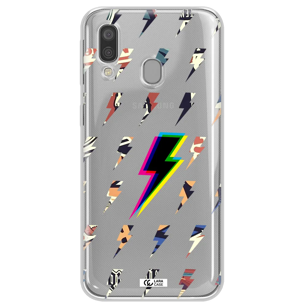 Thunder Glitch Samsung A40 Clear TPU Case