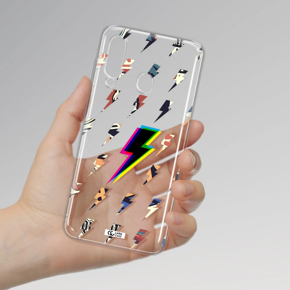 Thunder Glitch Samsung A60 Clear TPU Case