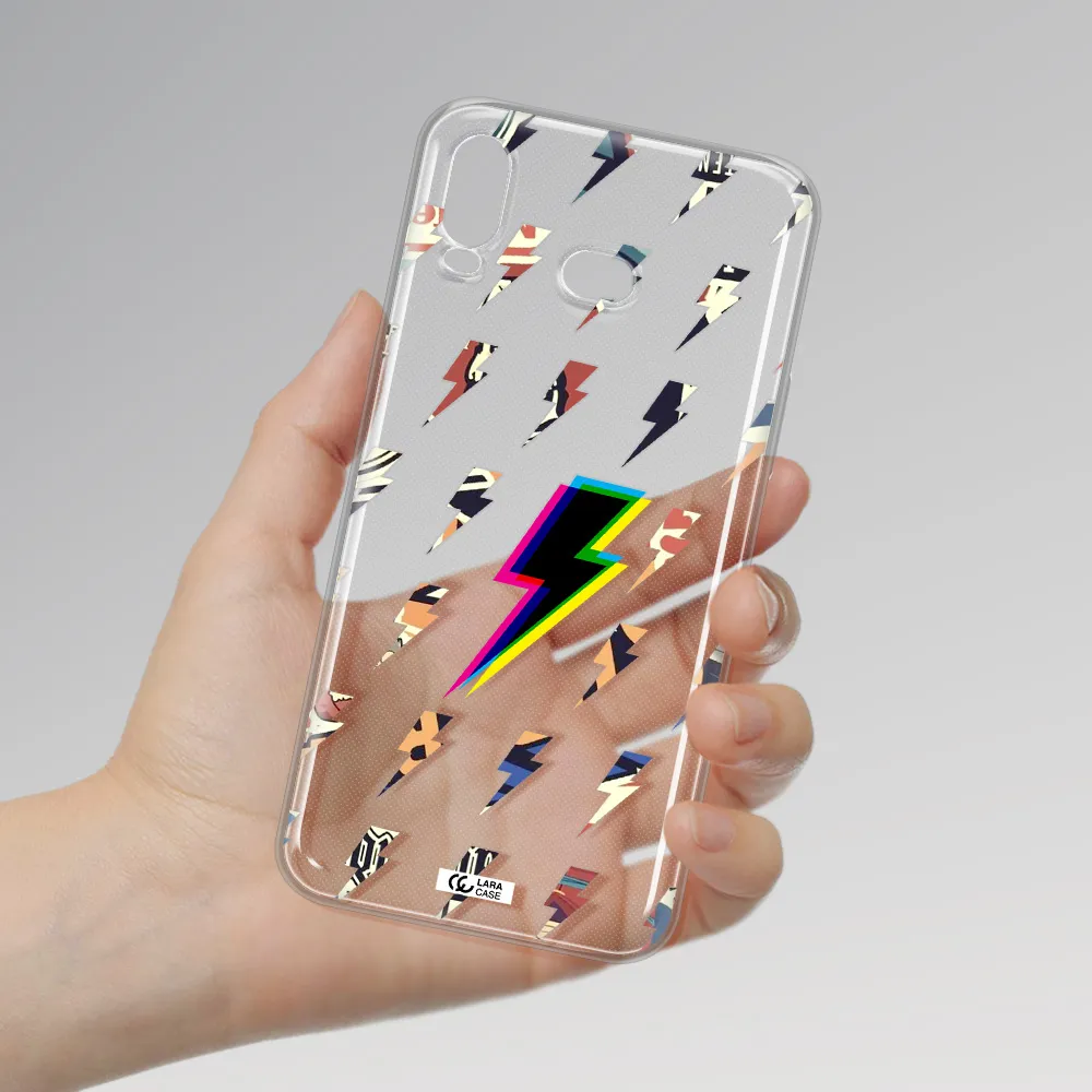 Thunder Glitch Samsung A6S Clear TPU Case