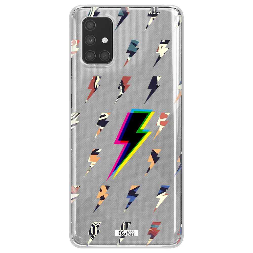Thunder Glitch Samsung A71 Clear TPU Case