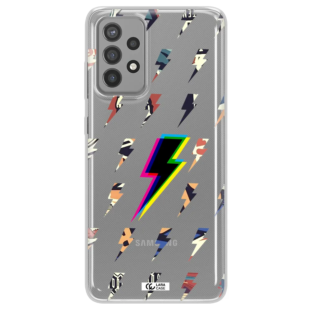 Thunder Glitch Samsung A72 Clear TPU Case