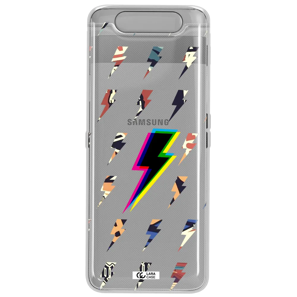Thunder Glitch Samsung A80 Clear TPU Case
