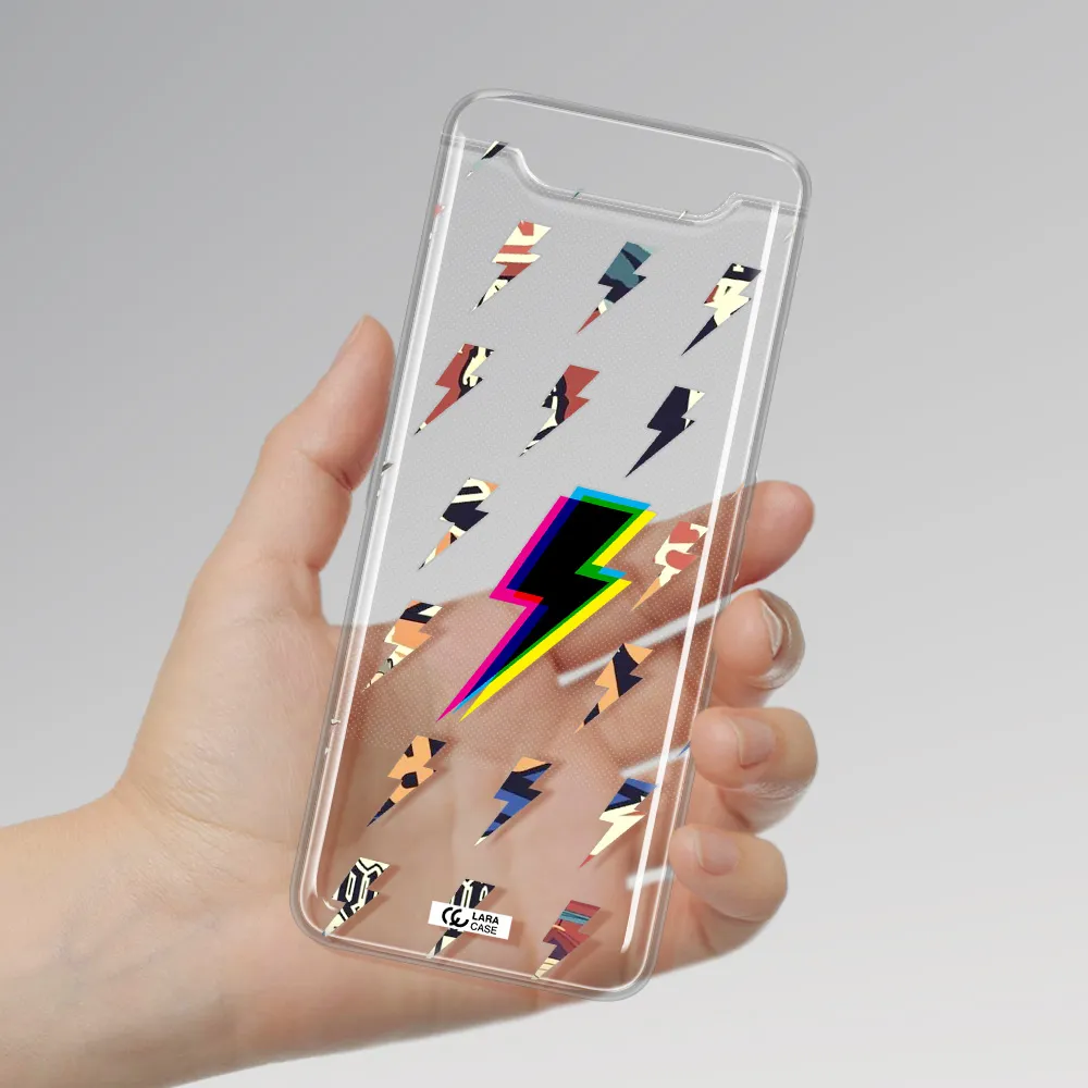 Thunder Glitch Samsung A80 Clear TPU Case