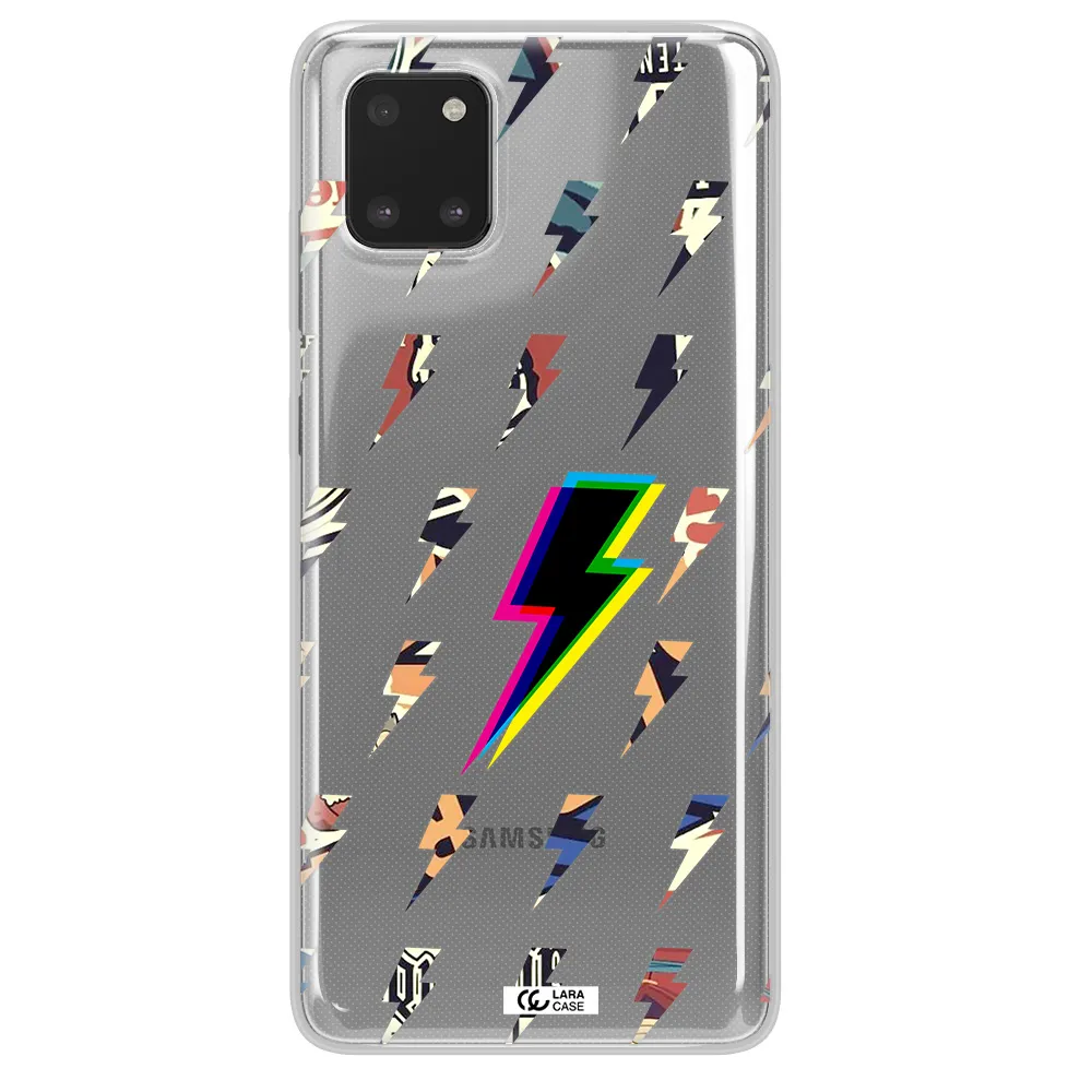 Thunder Glitch Samsung A81 Clear TPU Case