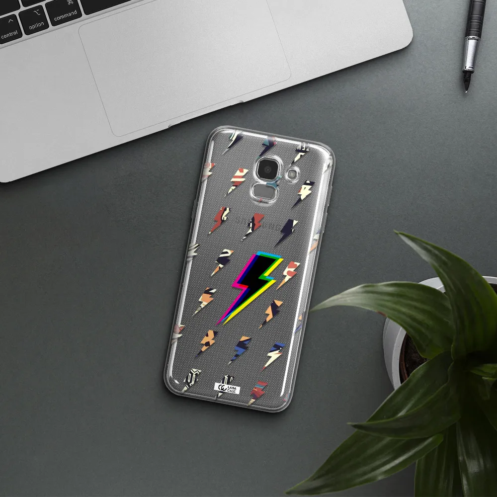 Thunder Glitch Samsung J6 Clear TPU Case