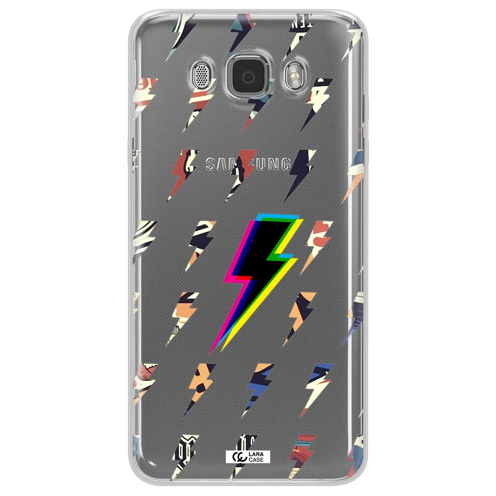 Thunder Glitch Samsung J7 2016 Clear TPU Case