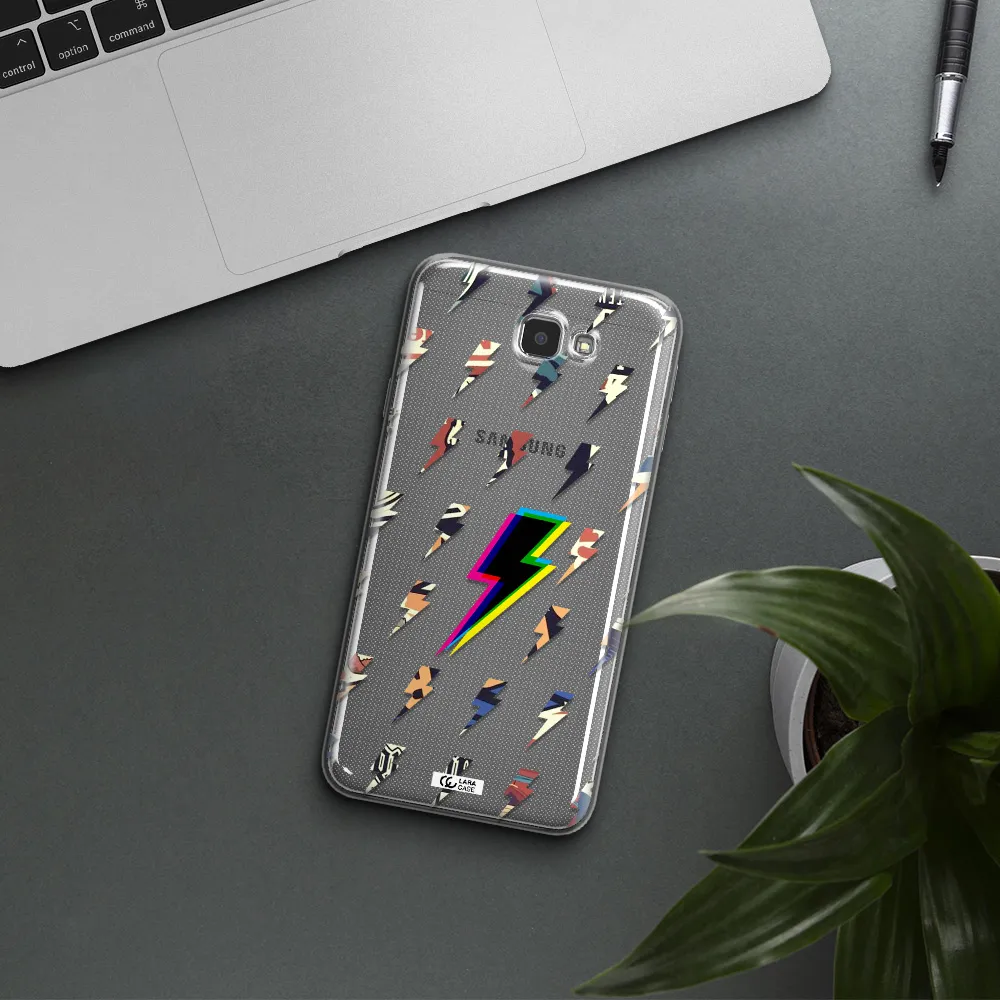 Thunder Glitch Samsung J7 Prim Clear TPU Case