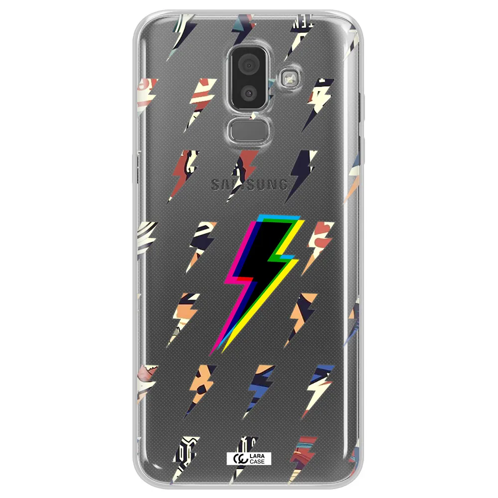 Thunder Glitch Samsung J8 Clear TPU Case
