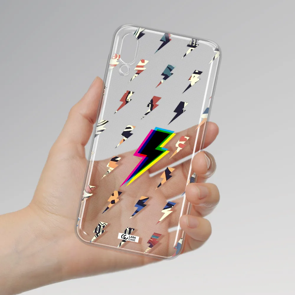 Thunder Glitch Samsung M10 Clear TPU Case