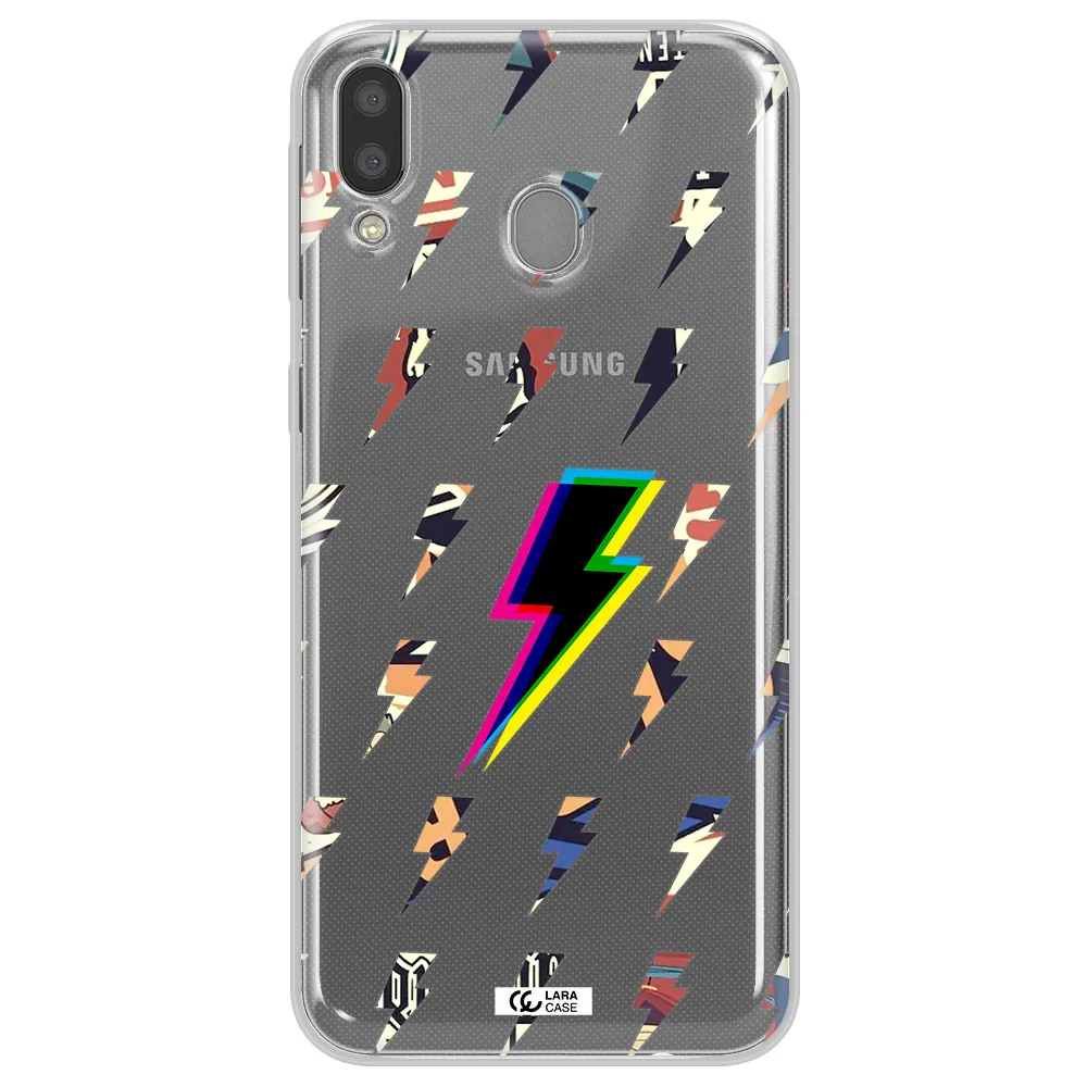 Thunder Glitch Samsung M20 Clear TPU Case