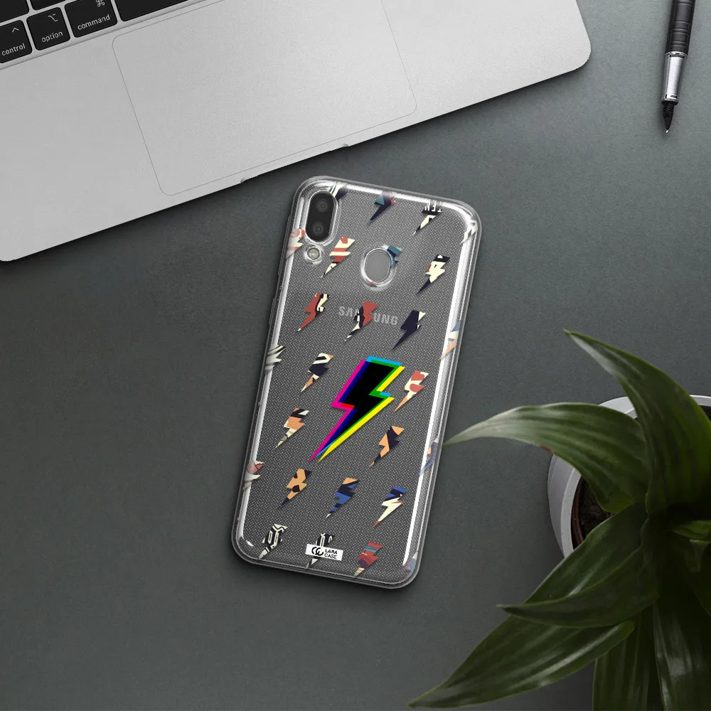 Thunder Glitch Samsung M20 Clear TPU Case