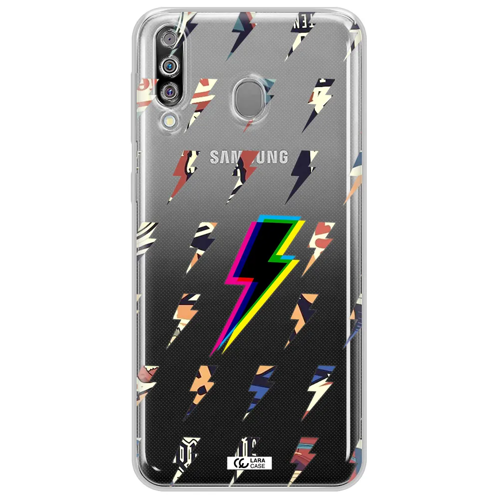 Thunder Glitch Samsung M30 Clear TPU Case
