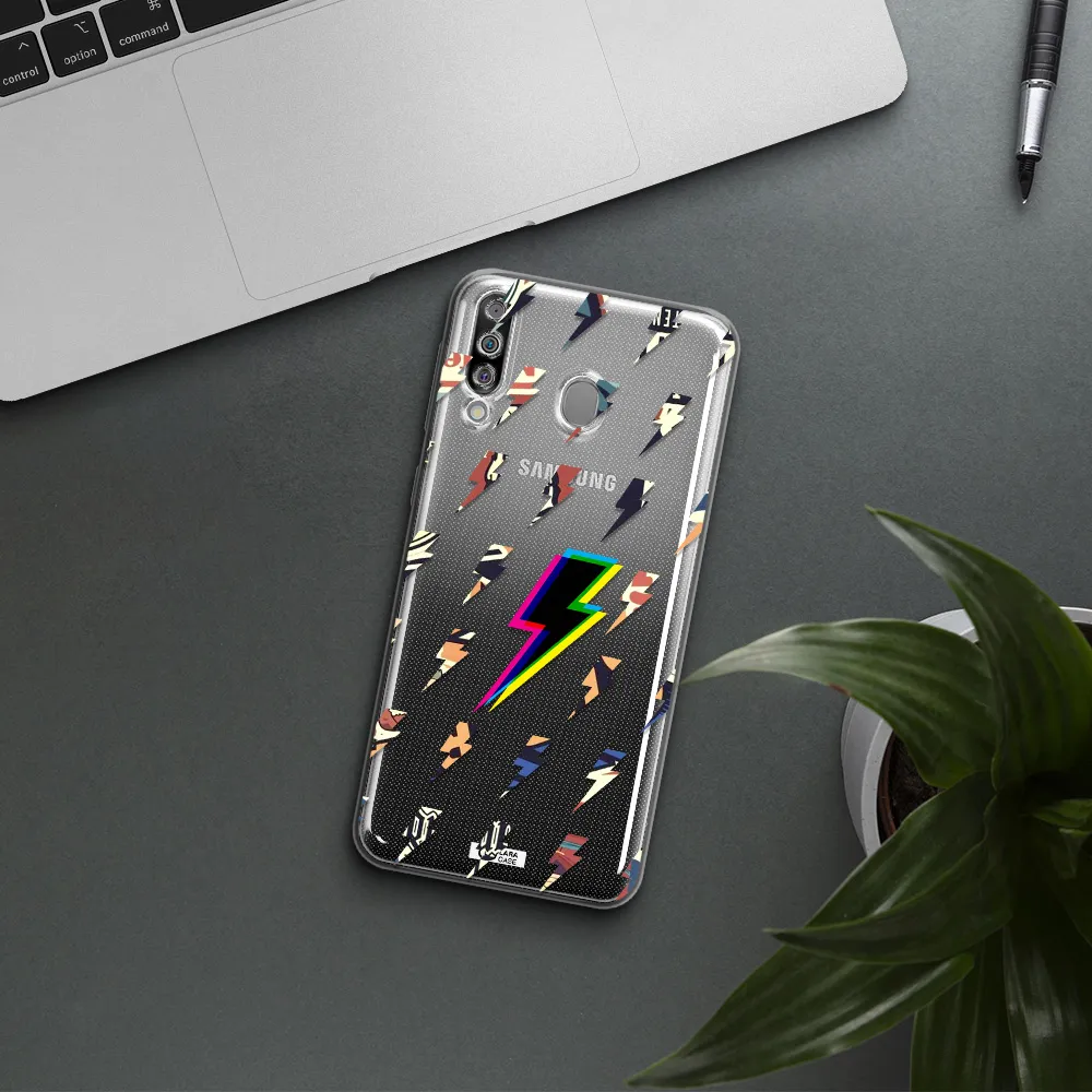 Thunder Glitch Samsung M30 Clear TPU Case