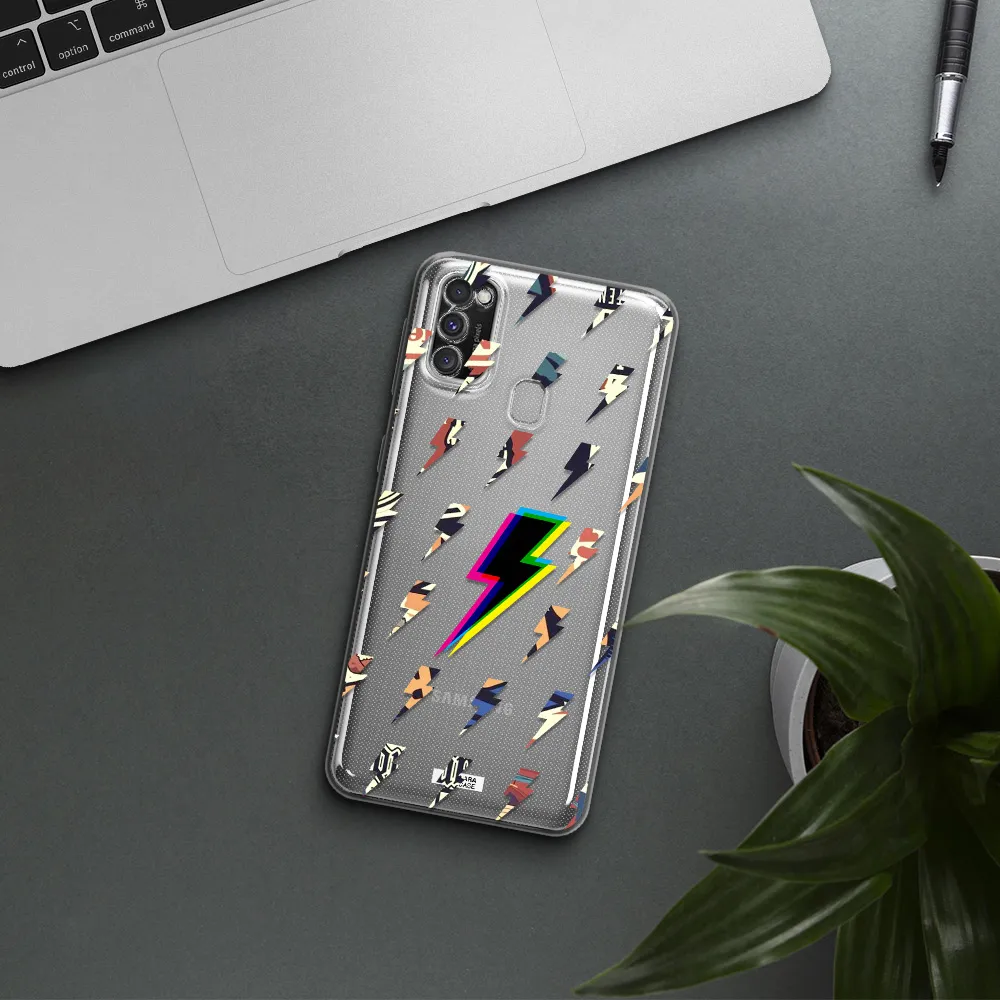 Thunder Glitch Samsung M30S Clear TPU Case