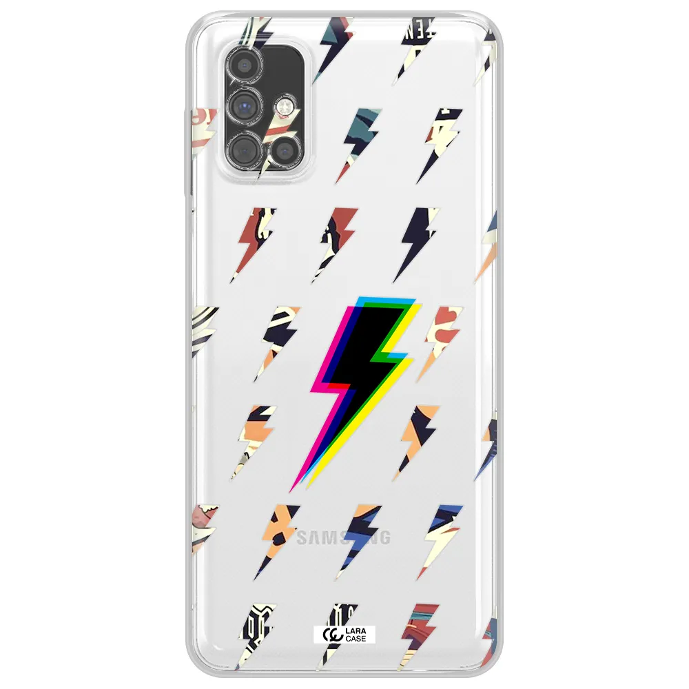 Thunder Glitch Samsung M51 Clear TPU Case
