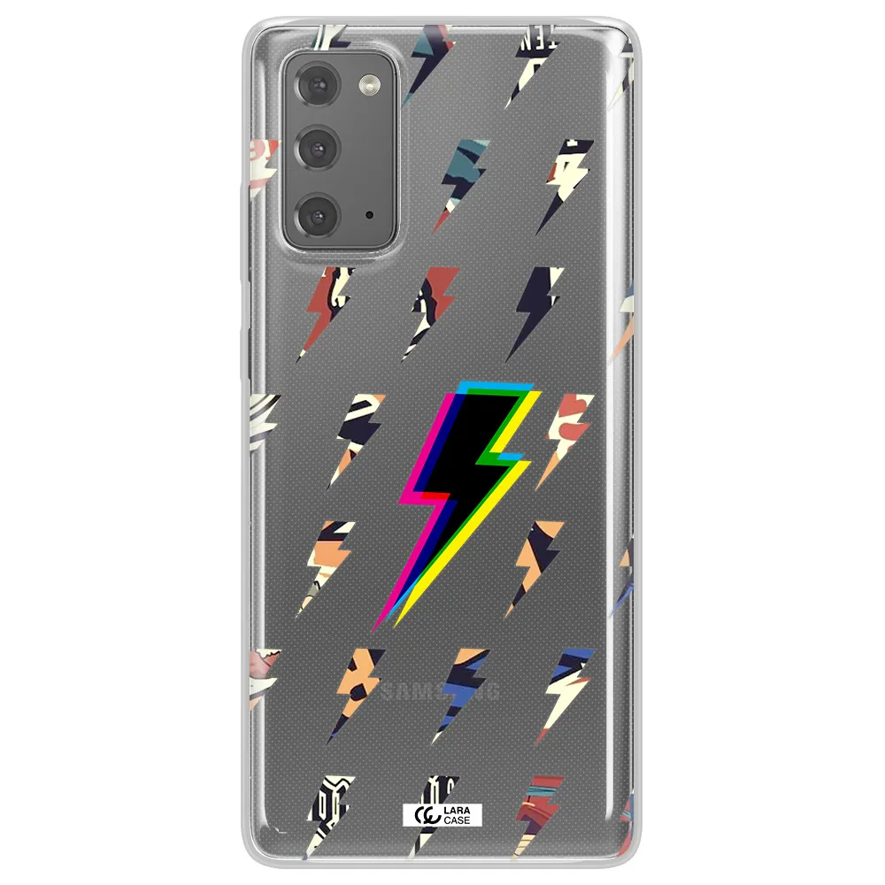Thunder Glitch Samsung Note 20 Clear TPU Case