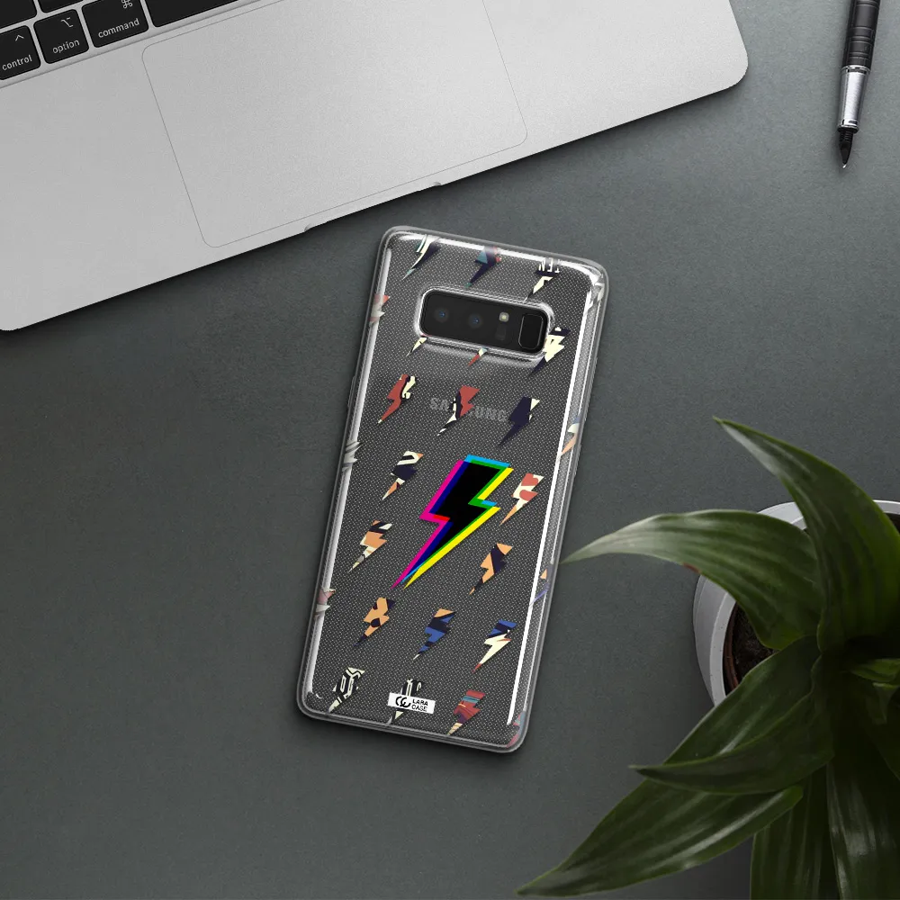 Thunder Glitch Samsung Note 8 Clear TPU Case