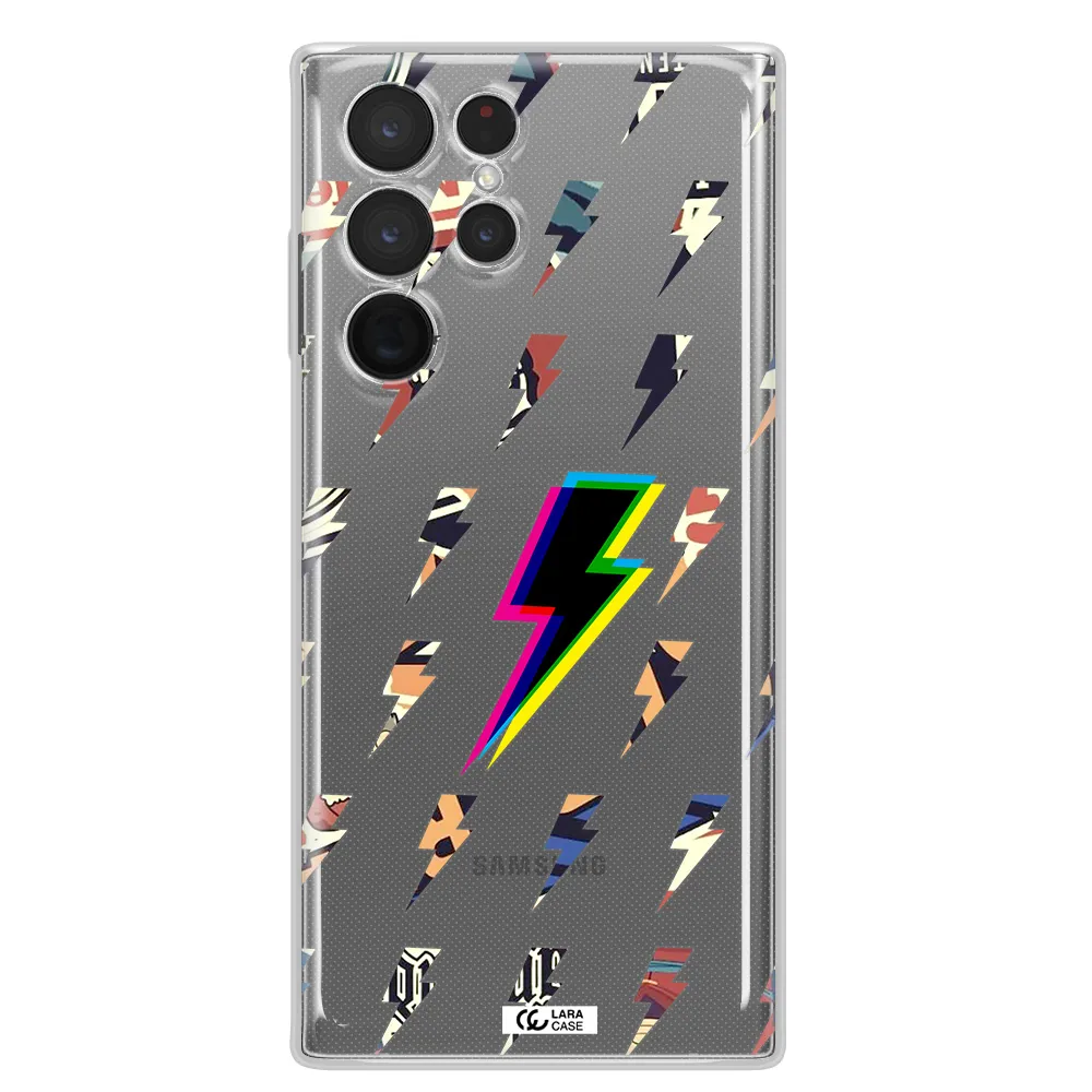 Thunder Glitch Samsung S 22 Ultra Clear TPU Case