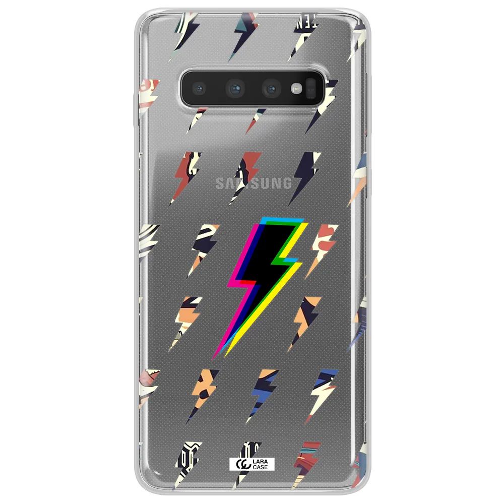Thunder Glitch Samsung S10 Clear TPU Case