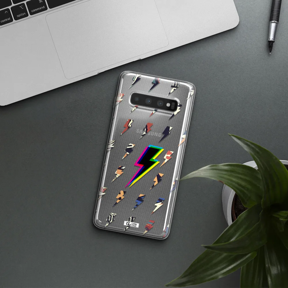 Thunder Glitch Samsung S10 Clear TPU Case