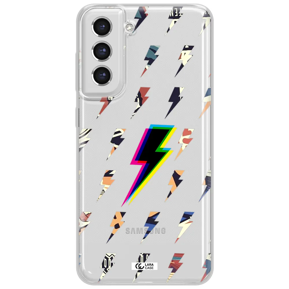Thunder Glitch Samsung S21 Fe Clear Tpu Case