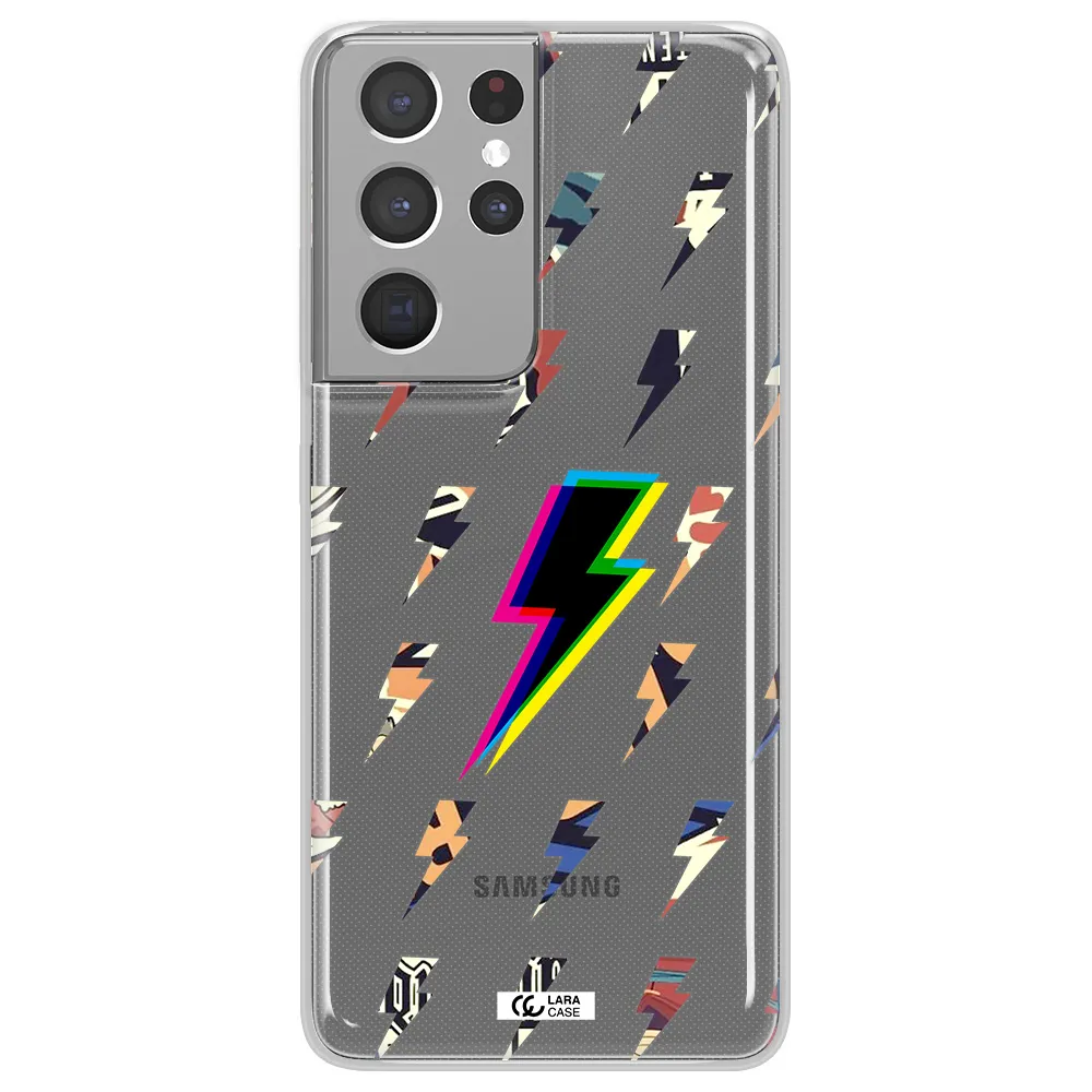 Thunder Glitch Samsung S21 Ultra Clear TPU Case