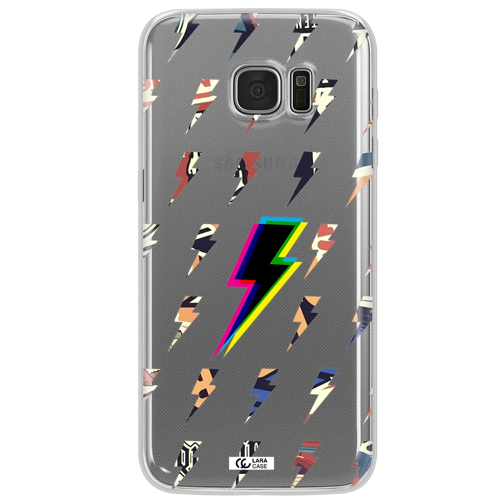 Thunder Glitch Samsung S7 Edge Clear TPU Case