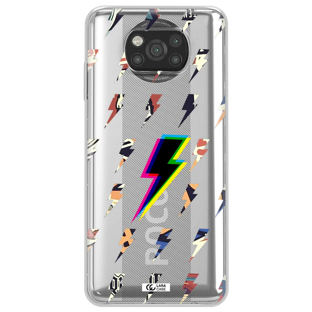 Thunder Glitch Xiaomi Poco X3 Clear TPU Case