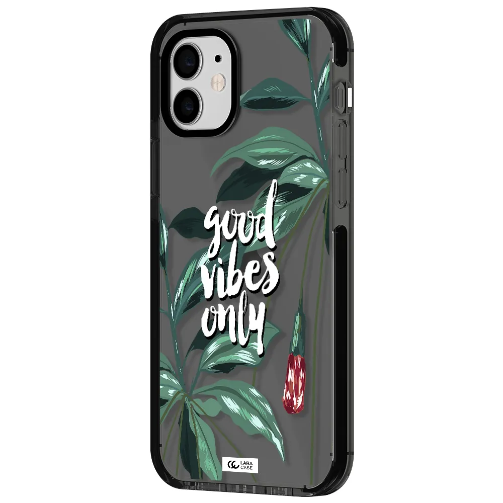 Tropical Vibes Green Apple iPhone 11 impact Smoke Black Case