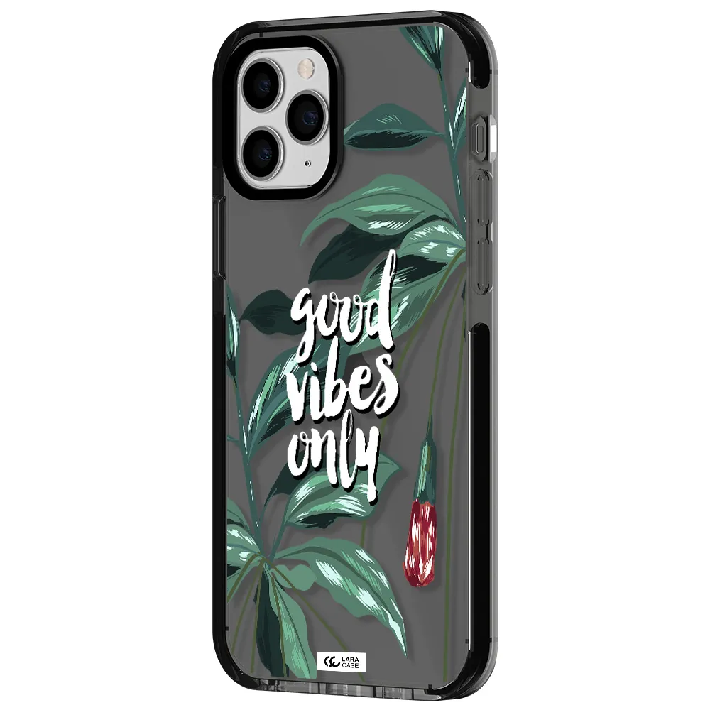 Tropical Vibes Green Apple iPhone 11 pro impact Smoke Black Case