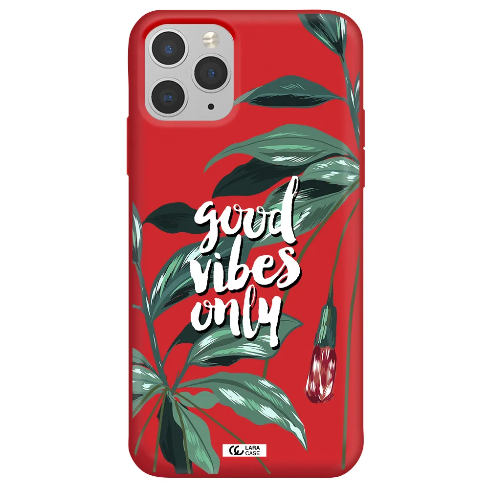 Tropical Vibes Green Apple iPhone 11 pro max Silicone Imperial Red Case