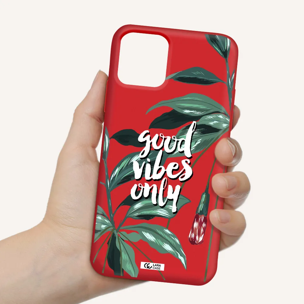 Tropical Vibes Green Apple iPhone 11 pro max Silicone Imperial Red Case