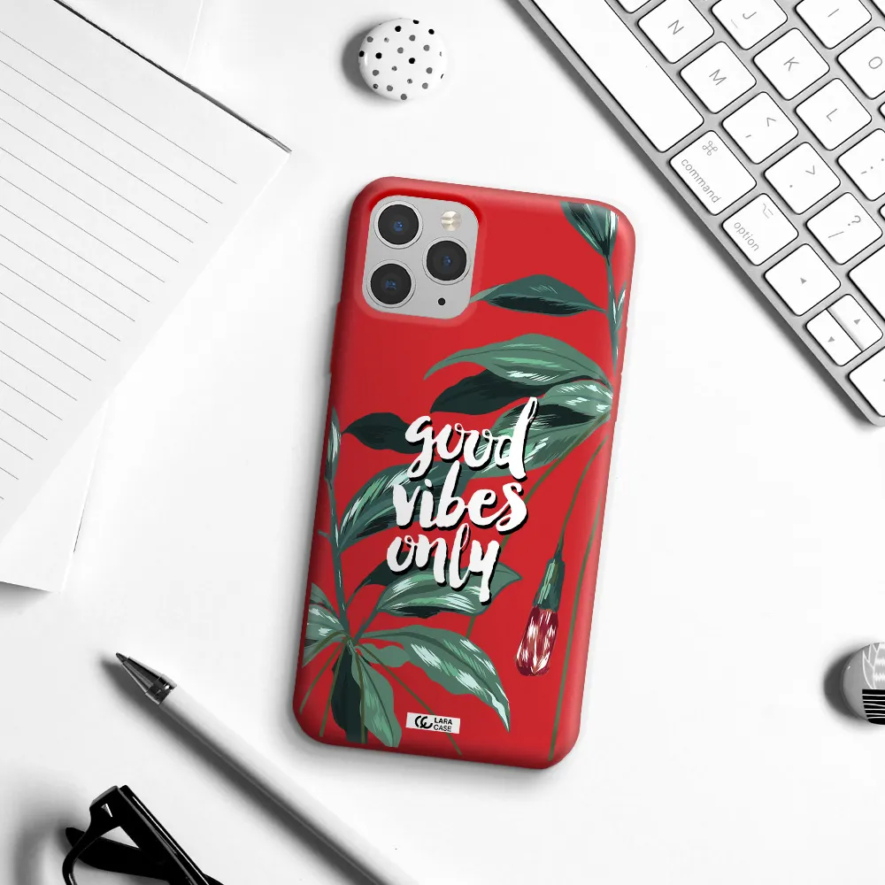 Tropical Vibes Green Apple iPhone 11 pro max Silicone Imperial Red Case