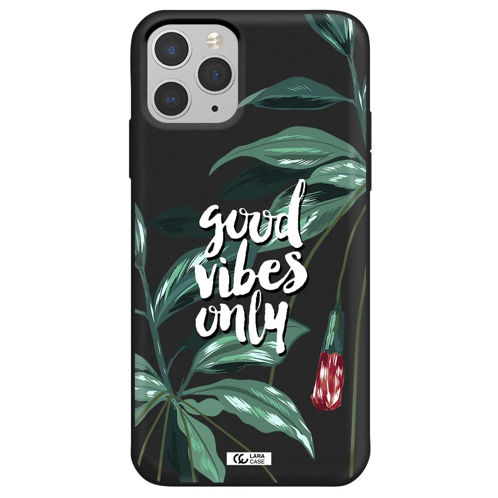 Tropical Vibes Green Apple iPhone 11 pro Silicone black Case