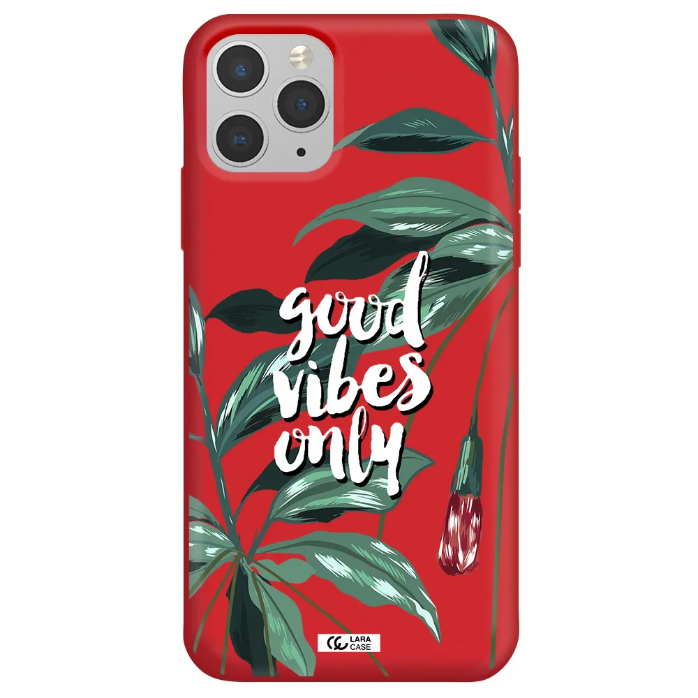 Tropical Vibes Green Apple iPhone 11 pro Silicone Imperial Red Case