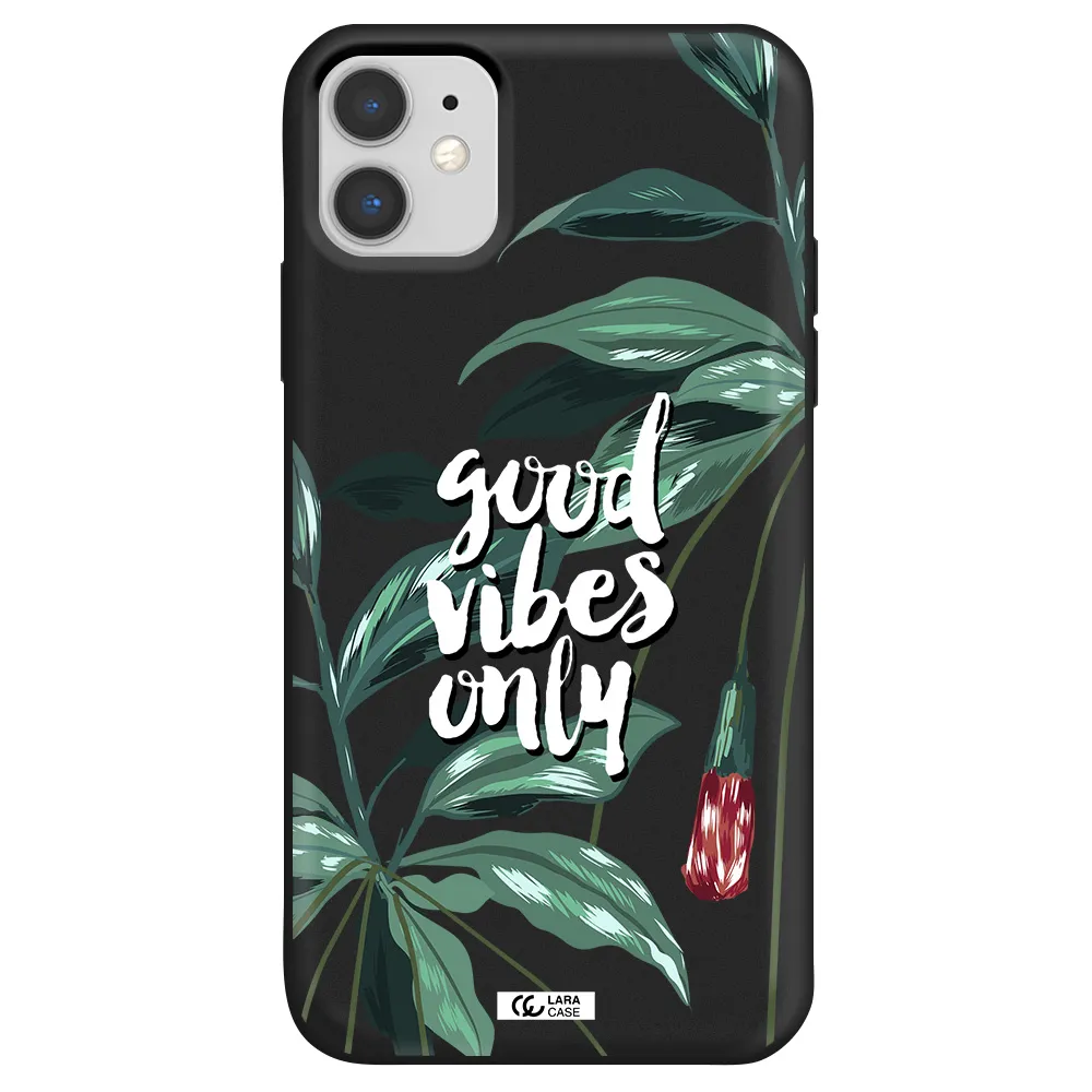 Tropical Vibes Green Apple iPhone 11 Silicone black Case