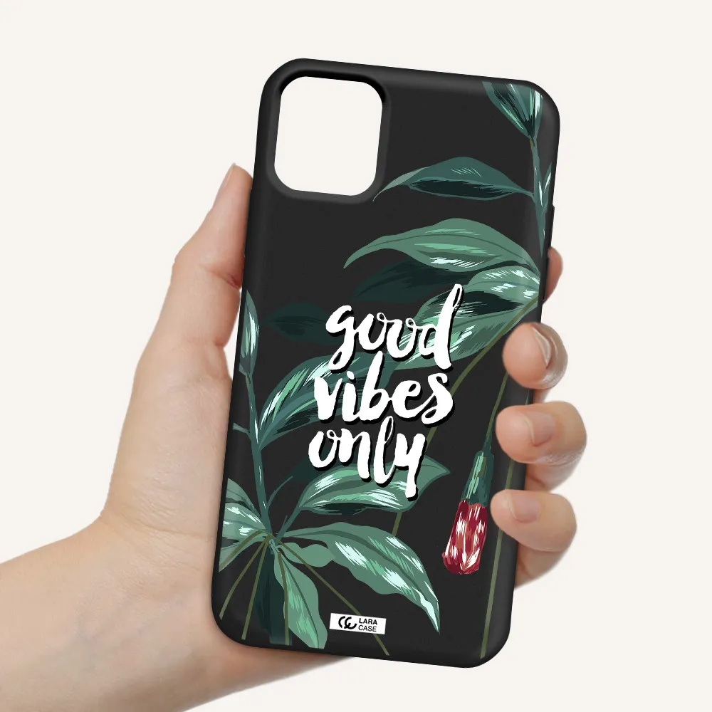 Tropical Vibes Green Apple iPhone 11 Silicone black Case