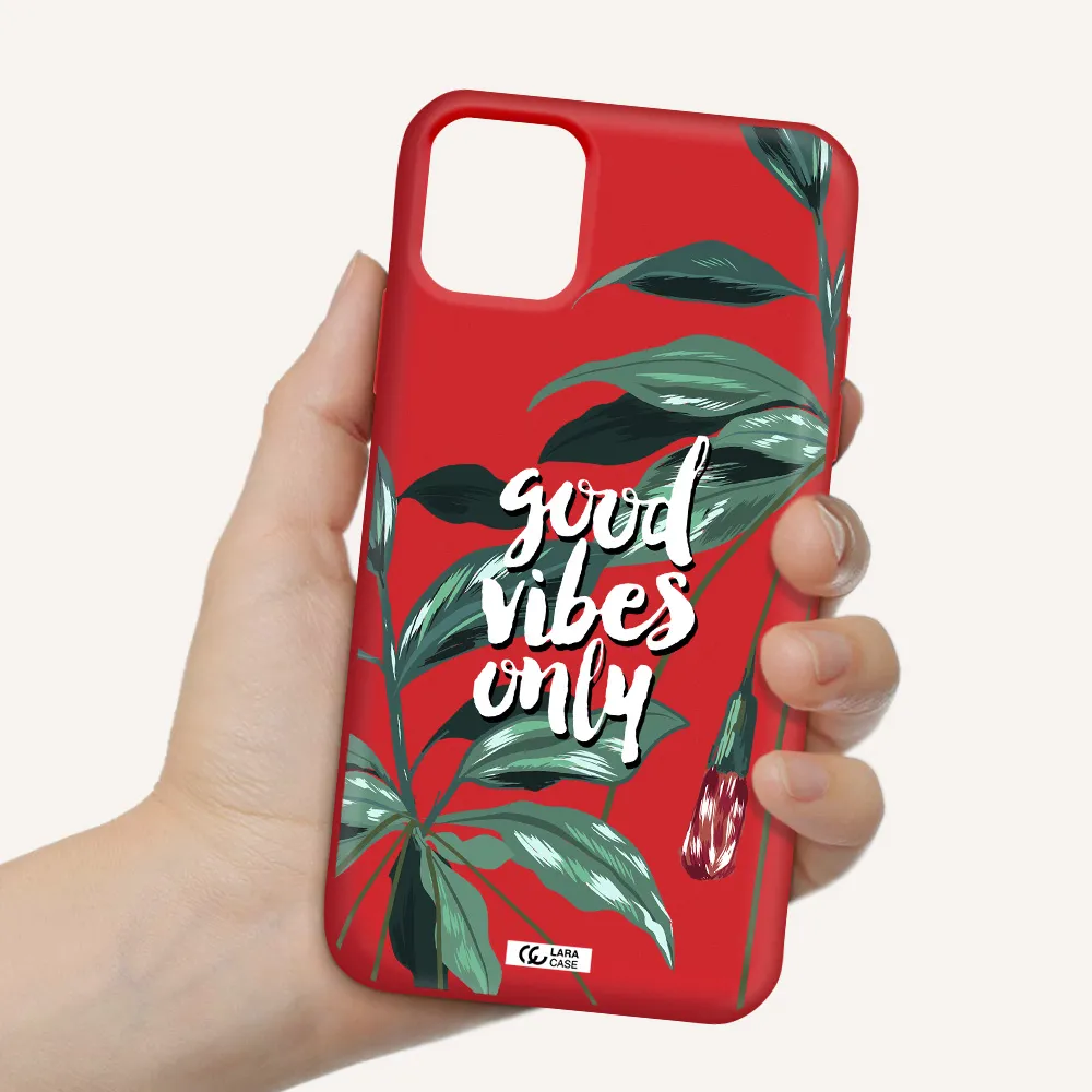 Tropical Vibes Green Apple iPhone 11 Silicone Imperial Red Case