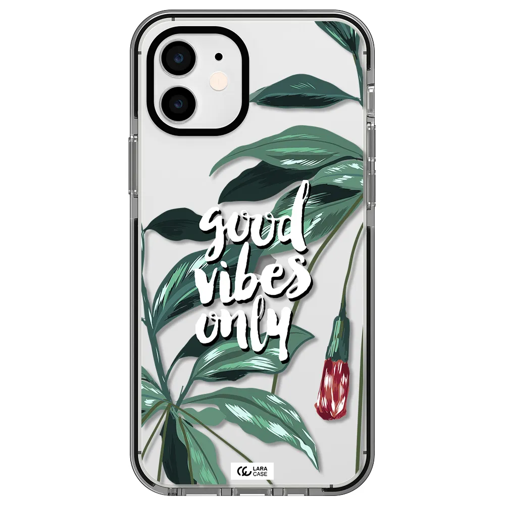 Tropical Vibes Green Apple iPhone 12 impact black border Case
