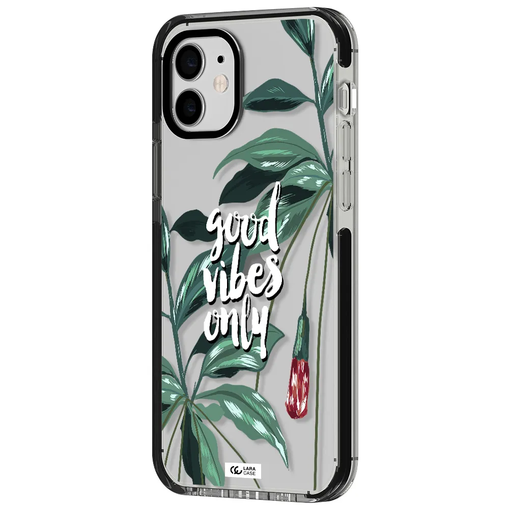 Tropical Vibes Green Apple iPhone 12 impact black border Case