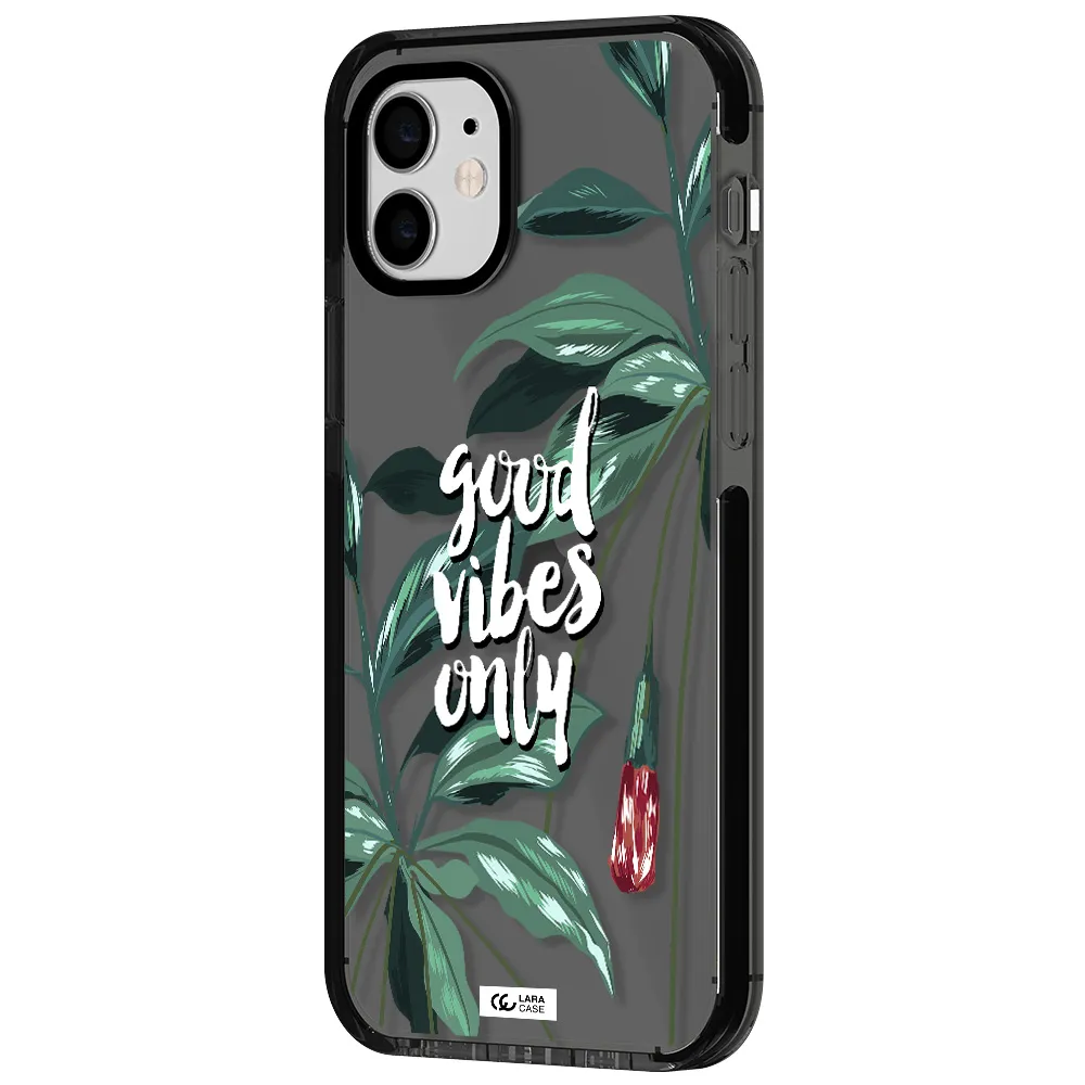 Tropical Vibes Green Apple iPhone 12 impact Smoke Black Case