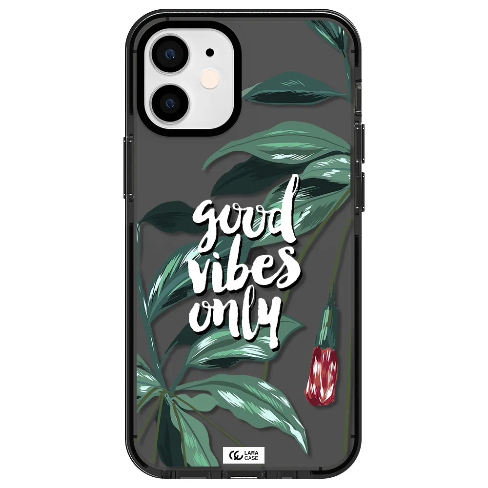 Tropical Vibes Green Apple iPhone 12 mini impact Smoke Black Case