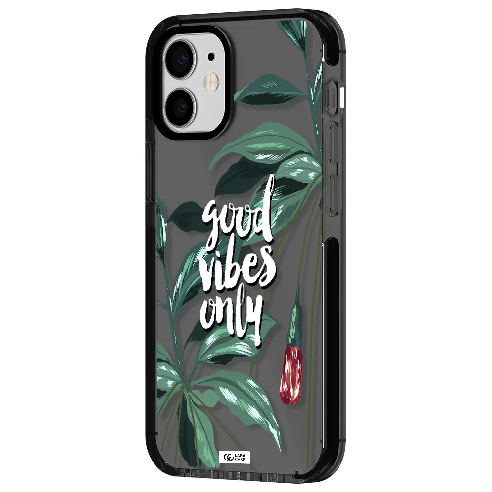 Tropical Vibes Green Apple iPhone 12 mini impact Smoke Black Case