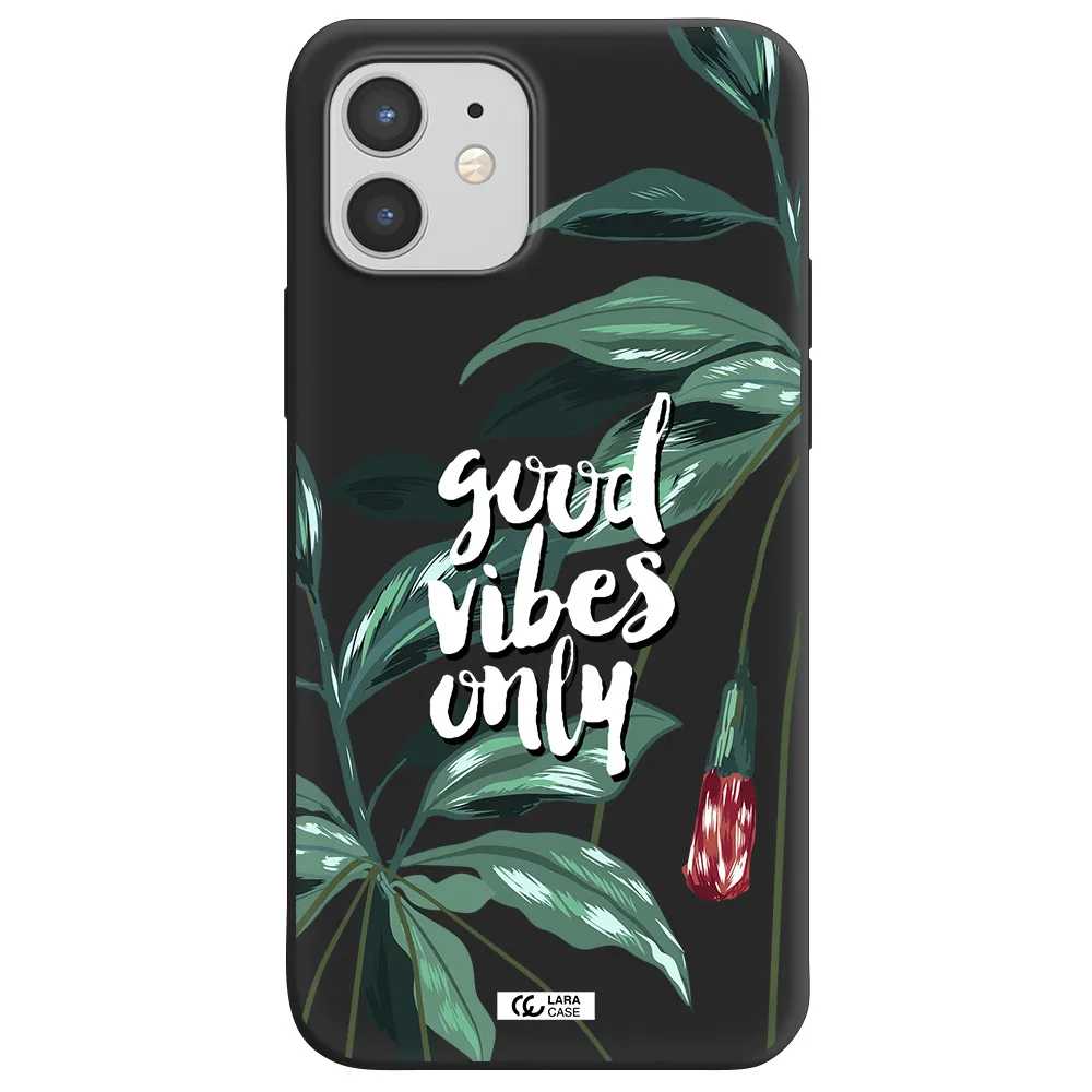 Tropical Vibes Green Apple iPhone 12 mini Silicone black Case