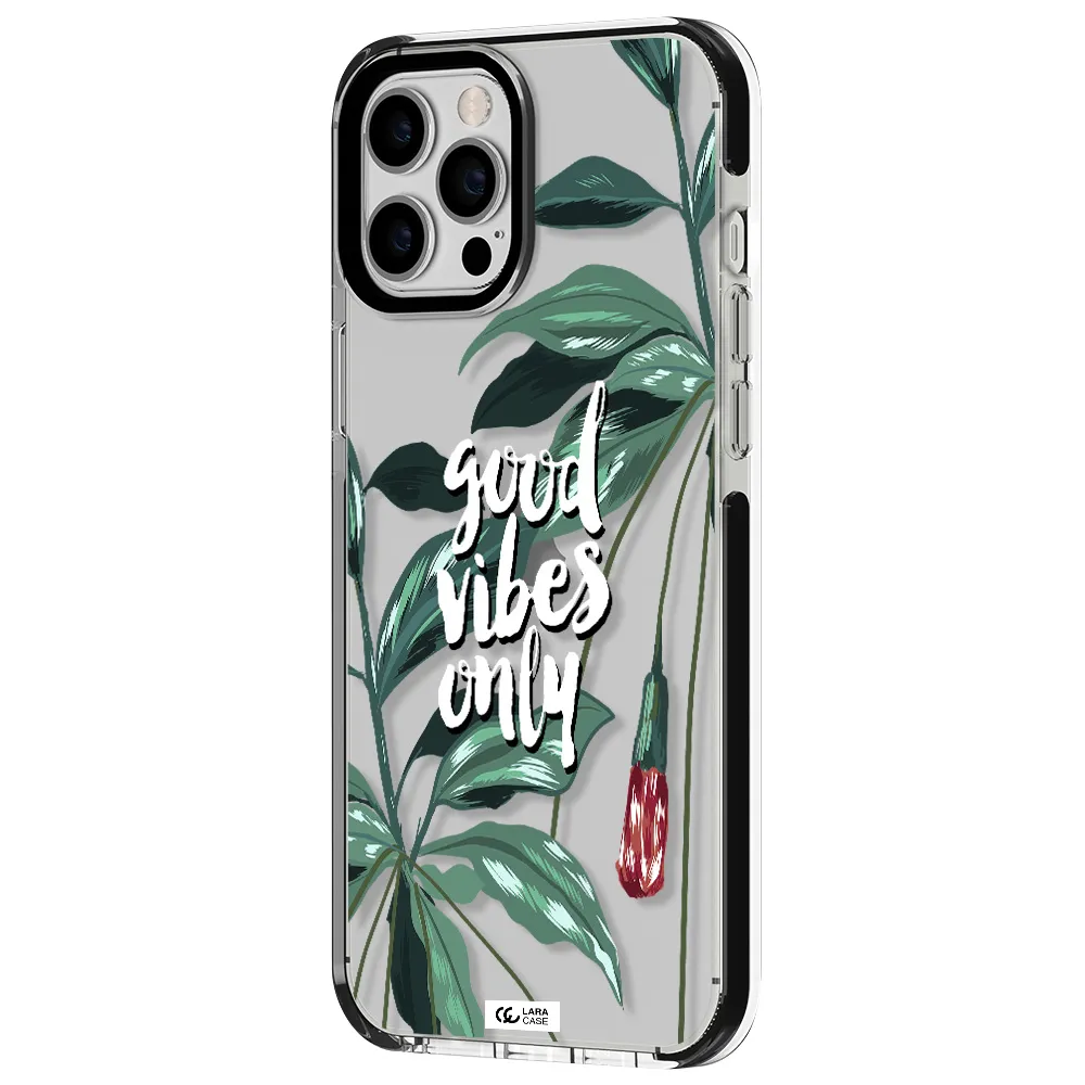 Tropical Vibes Green Apple iPhone 12 pro max impact black border Case