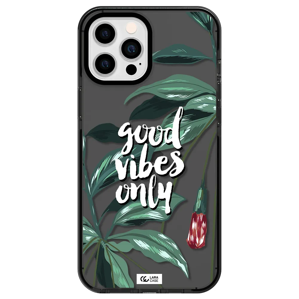 Tropical Vibes Green Apple iPhone 12 pro max impact Smoke Black Case