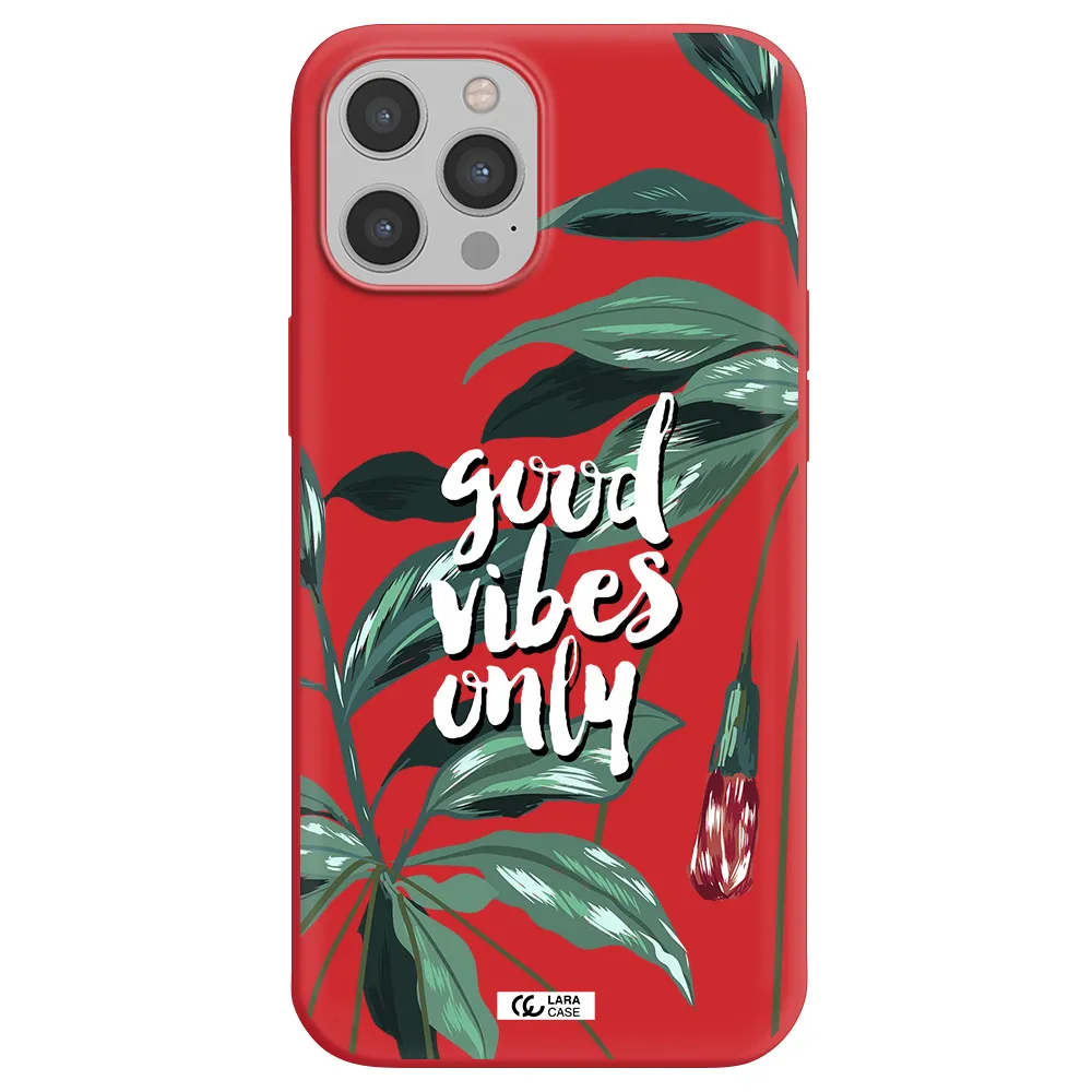 Tropical Vibes Green Apple iPhone 12 pro max Silicone Imperial Red Case