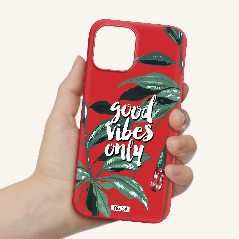 Tropical Vibes Green Apple iPhone 12 pro max Silicone Imperial Red Case