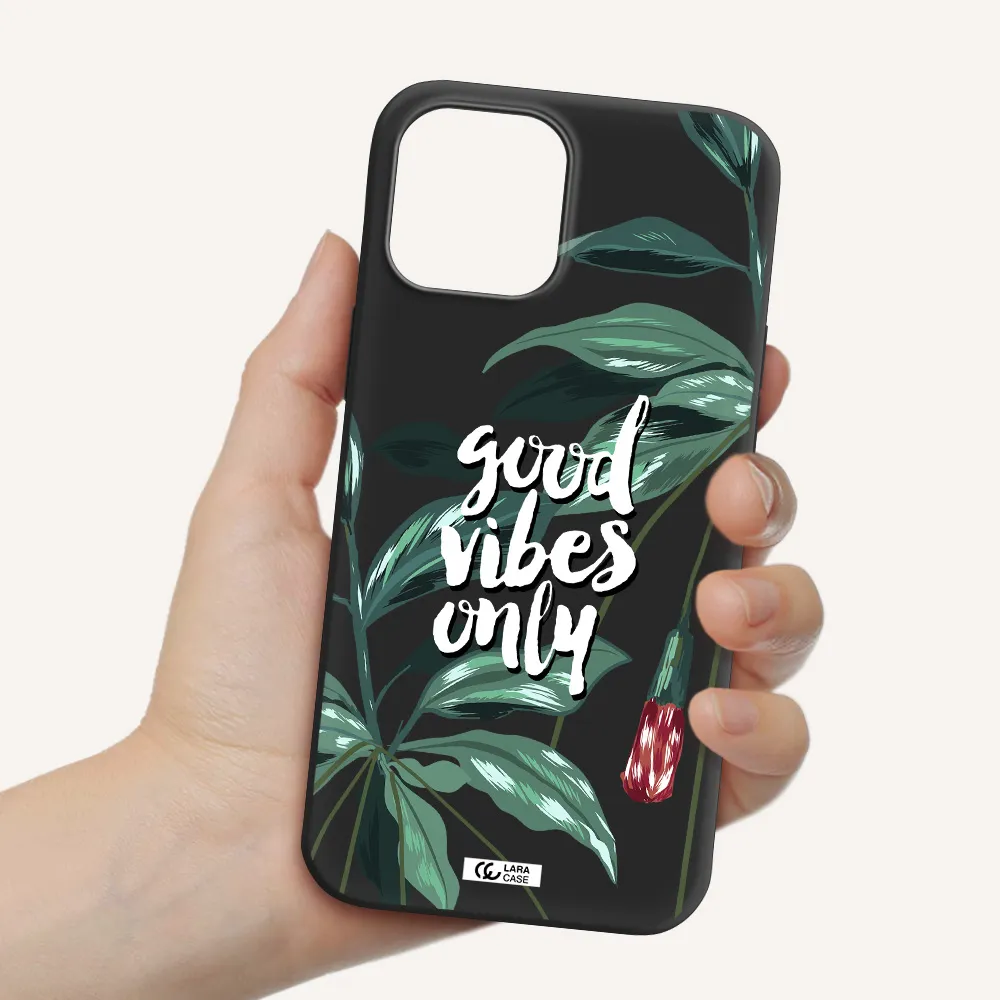 Tropical Vibes Green Apple iPhone 12 pro Silicone black Case